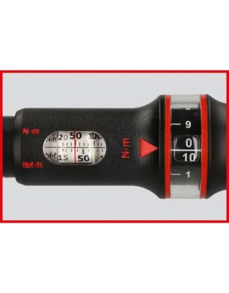 KS TOOLS 1/2" ERGOTORQUE®precision Momentsleutel met draaiknop-omsteek-ratelkop, 20-100Nm - 516.1432