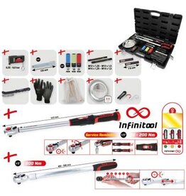 KS TOOLS MASTER wielwissel serviceset met 1/2" INFINITOOL ratel-momentsleutel, 20 – 200 Nm, 18-dlg - 516.2450