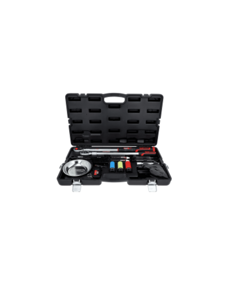 KS TOOLS MASTER wielwissel serviceset met 1/2" INFINITOOL ratel-momentsleutel, 20 – 200 Nm, 18-dlg - 516.2450