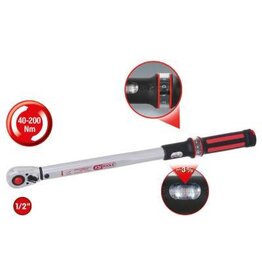 KS TOOLS 1/2" ERGOTORQUE®precision Momentsleutel met omschakelbare ratel, 40-200Nm - 516.6542