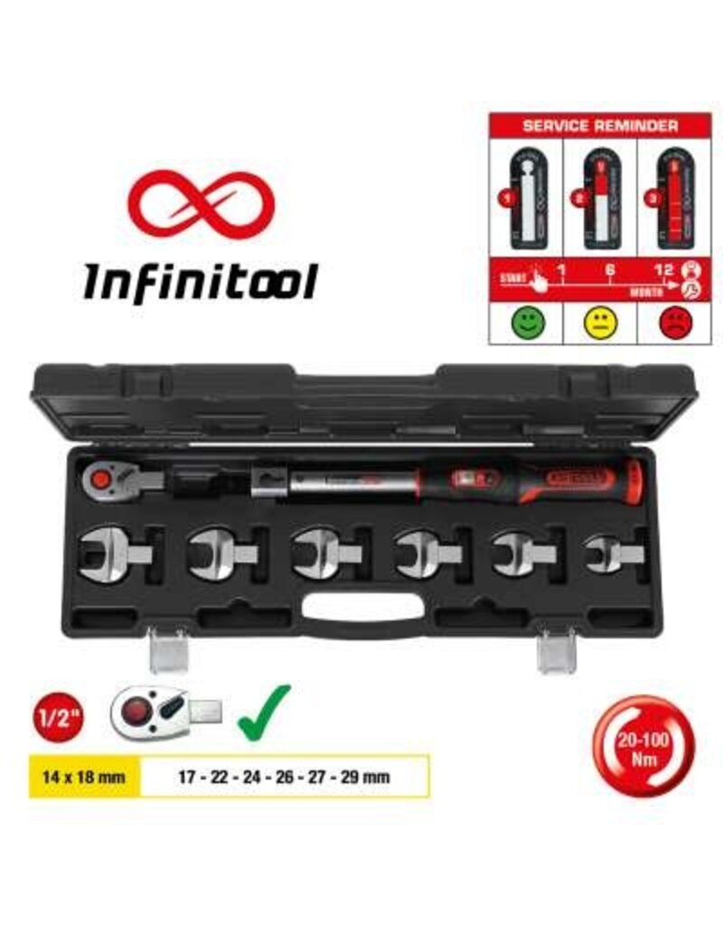 KS TOOLS 14x18mm INFINITOOL Momentsleutelset met insteekopname 20-100Nm, 8-dlg - 516.9110