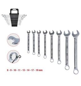 KS TOOLS Ring-steeksleutelset, gebogen, 8-dlg, 8-19mm - 517.0048