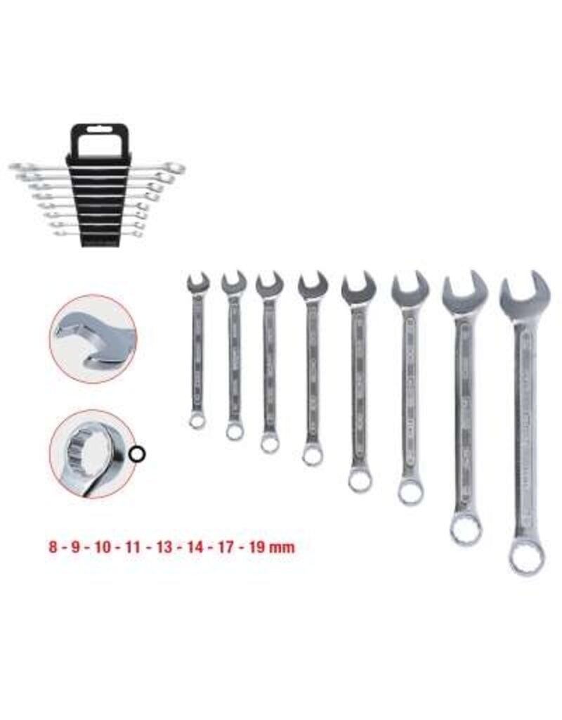 KS TOOLS Ring-steeksleutelset, gebogen, 8-dlg, 8-19mm - 517.0048