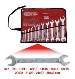 KS TOOLS Dubbele steeksleutelset, 11-dlg, 6x7-30x32mm - 517.0123