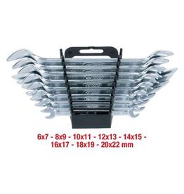 KS TOOLS Dubbele steeksleutelset, 8-dlg, 6x7-20x22mm - 517.0148