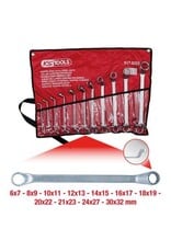 KS TOOLS Dubbele ringsleutelset, diep gebogen, 11-dlg, 6-32mm - 517.0222