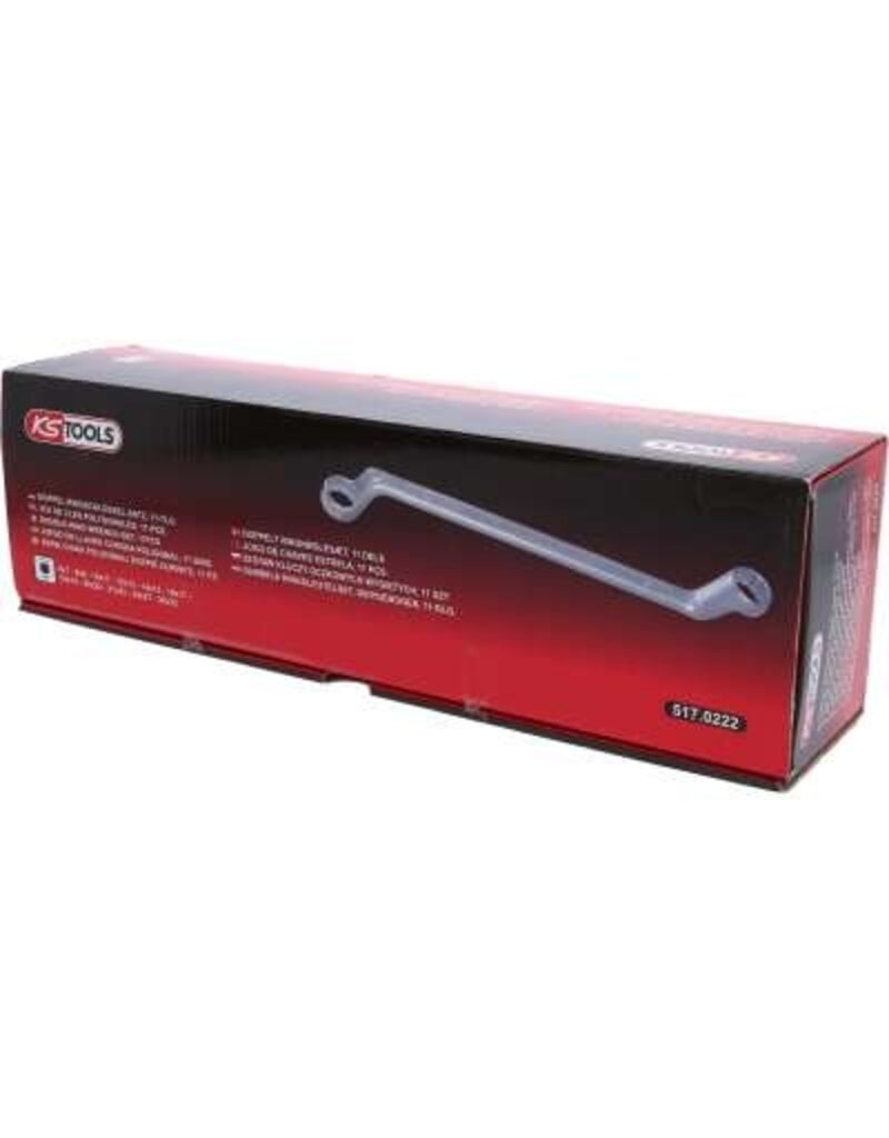 KS TOOLS Dubbele ringsleutelset, diep gebogen, 11-dlg, 6-32mm - 517.0222
