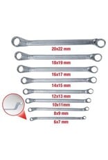 KS TOOLS Dubbele ringsleutelset, diep gebogen, 8-dlg, 6-22mm - 517.0248