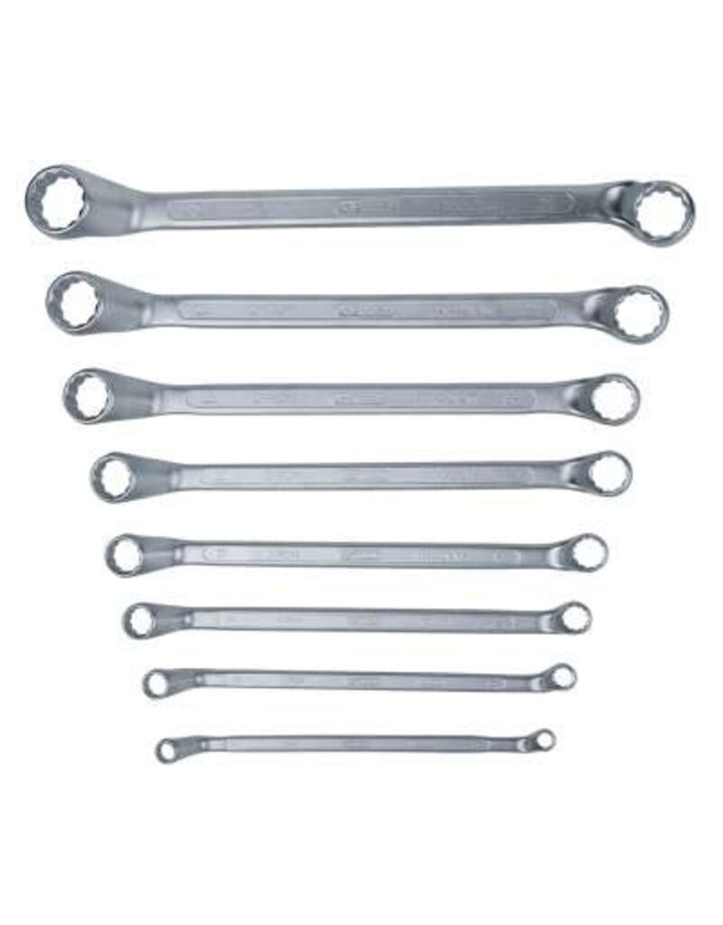 KS TOOLS Dubbele ringsleutelset, diep gebogen, 8-dlg, 6-22mm - 517.0248