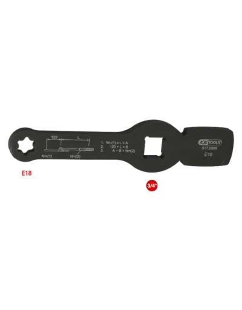 KS TOOLS 3/4" Torx-E slagsleutel met 2 slagvlakken, E18 - 517.0908