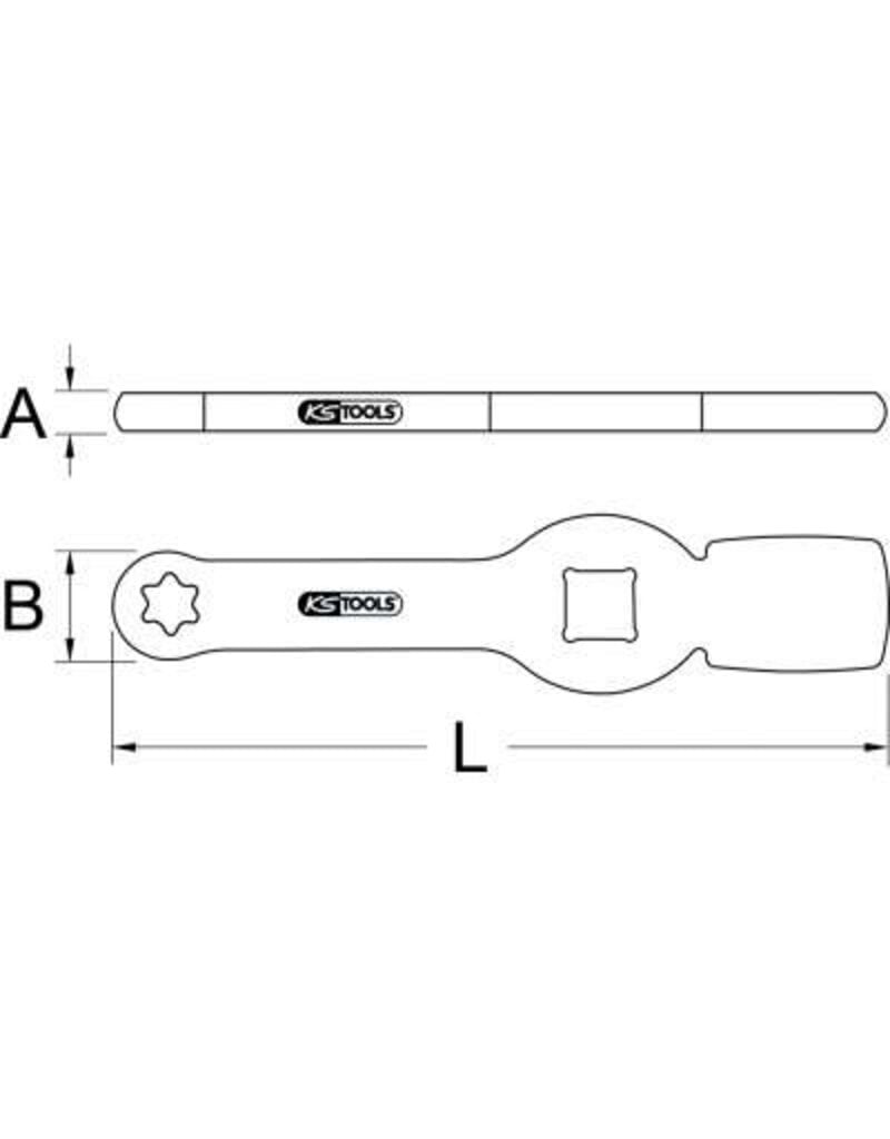KS TOOLS 3/4" Torx-E slagsleutel met 2 slagvlakken, E24 - 517.0914