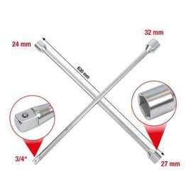 KS TOOLS Kruissleutel v.vrachtwagens, 3/4"x24x27x32mm - 518.1155