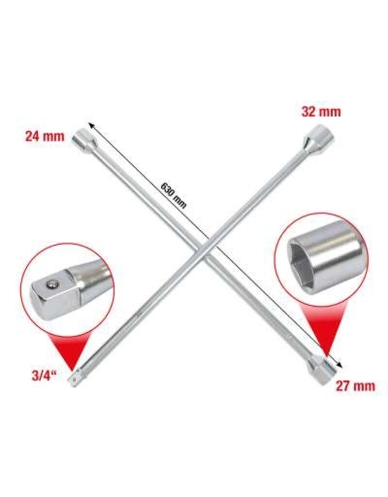 KS TOOLS Kruissleutel v.vrachtwagens, 3/4"x24x27x32mm - 518.1155
