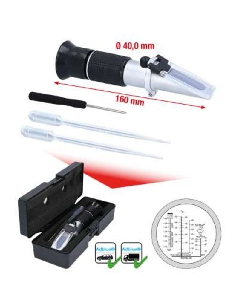 KS TOOLS Refractometer, tester voor accuvloeistof, antivries en AdBlue® toevoeging - 550.1285