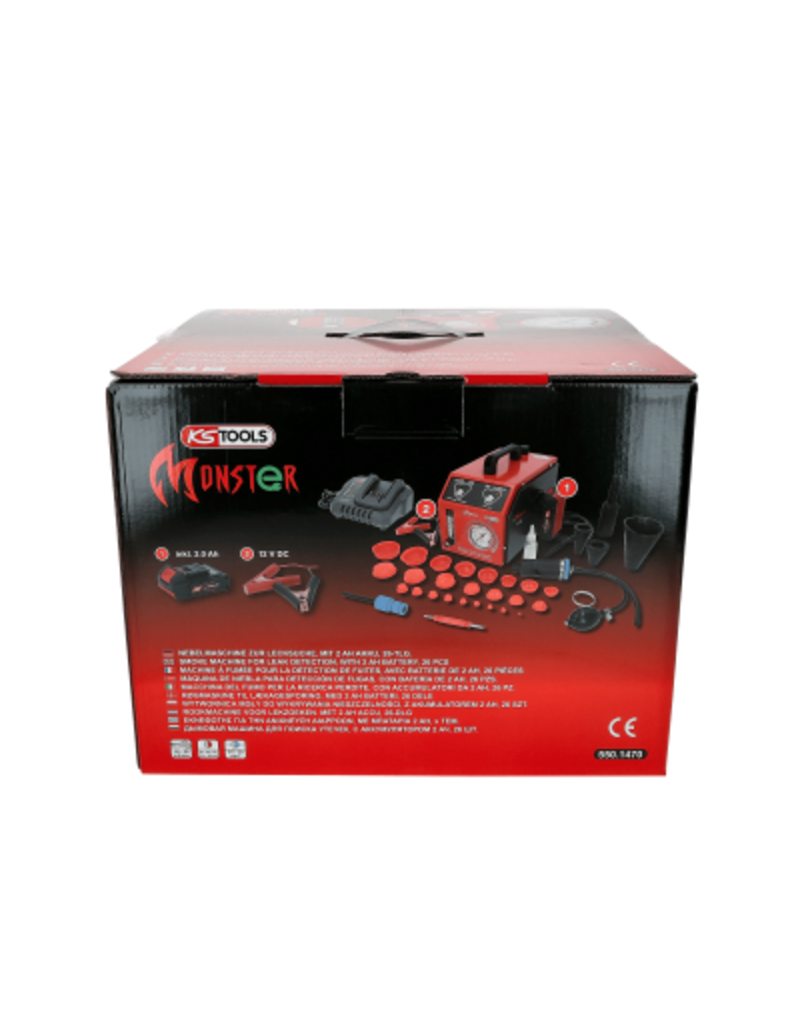 KS TOOLS Rookmachine voor lekdetectie. met 2 Ah accu, 36-dlg - 550.1470