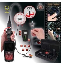 KS TOOLS HD-videoscoopset met Ø 3,9 mm 180° en 0° HD-frontcamerasonde, flexibele PVC-huls, 3-dlg - 550.7550