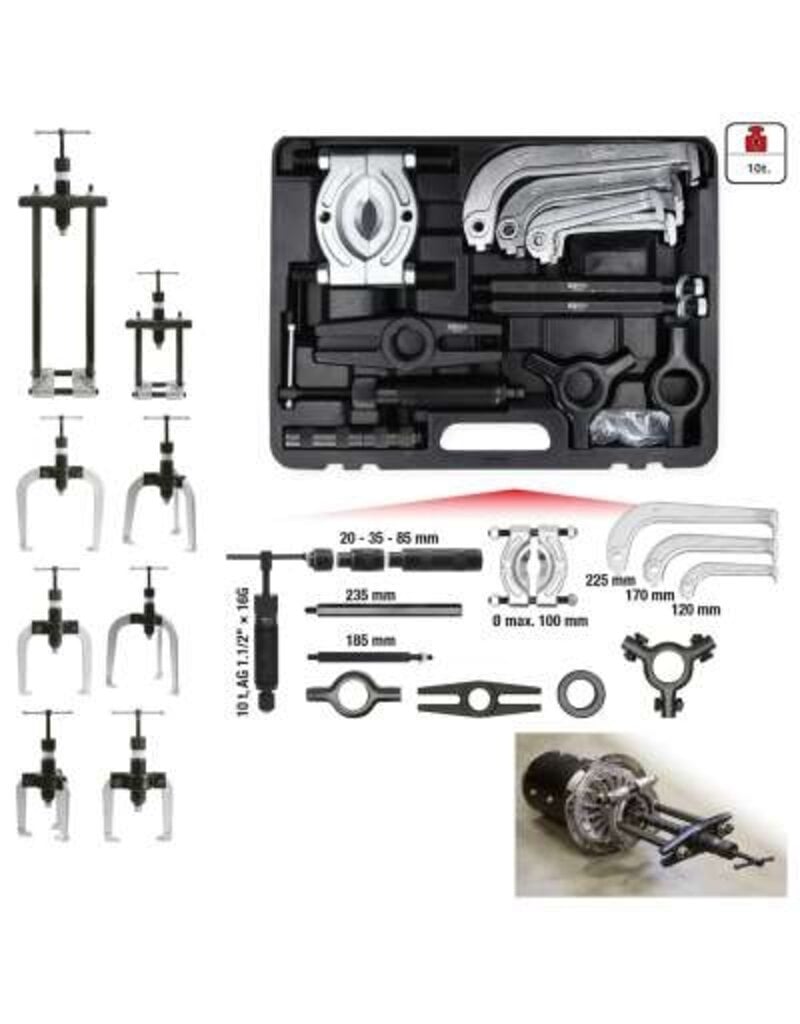 KS TOOLS Hydraulische trekkerset 2 en 3 armig, 22-dlg - 700.1200