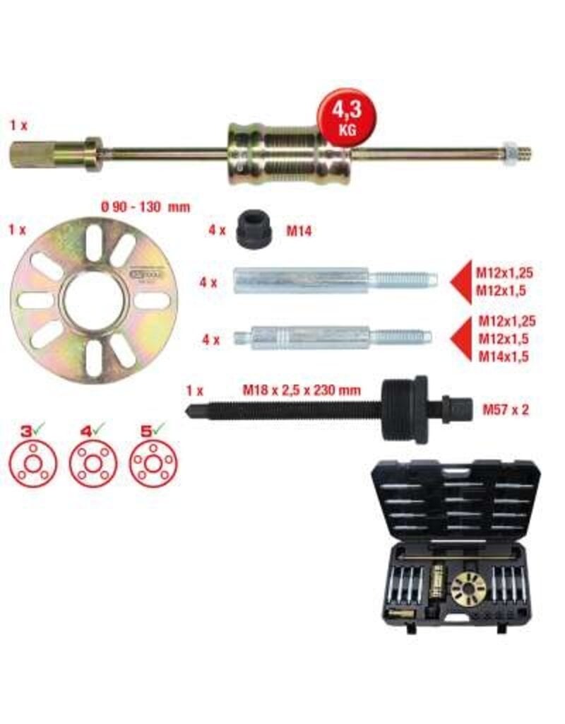 KS TOOLS Universele wielnaaf- en cardanastrekkerset, 30-dlg - 700.1530