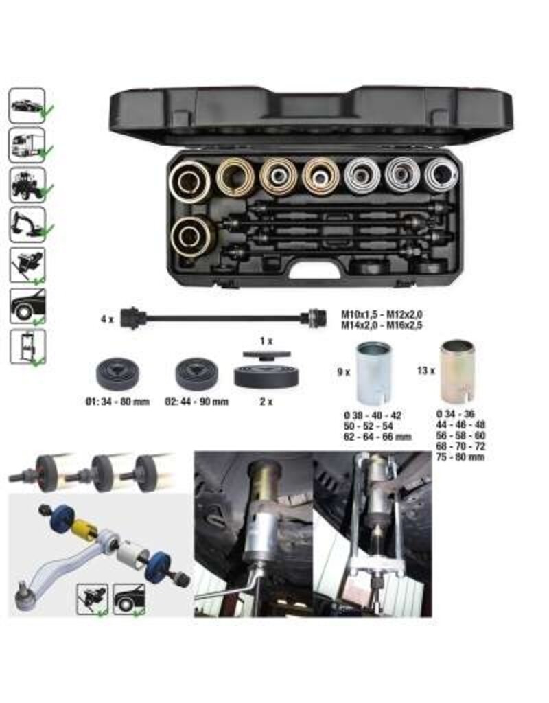 KS TOOLS Druk- en trekbussenset, 37-dlg - 700.1550