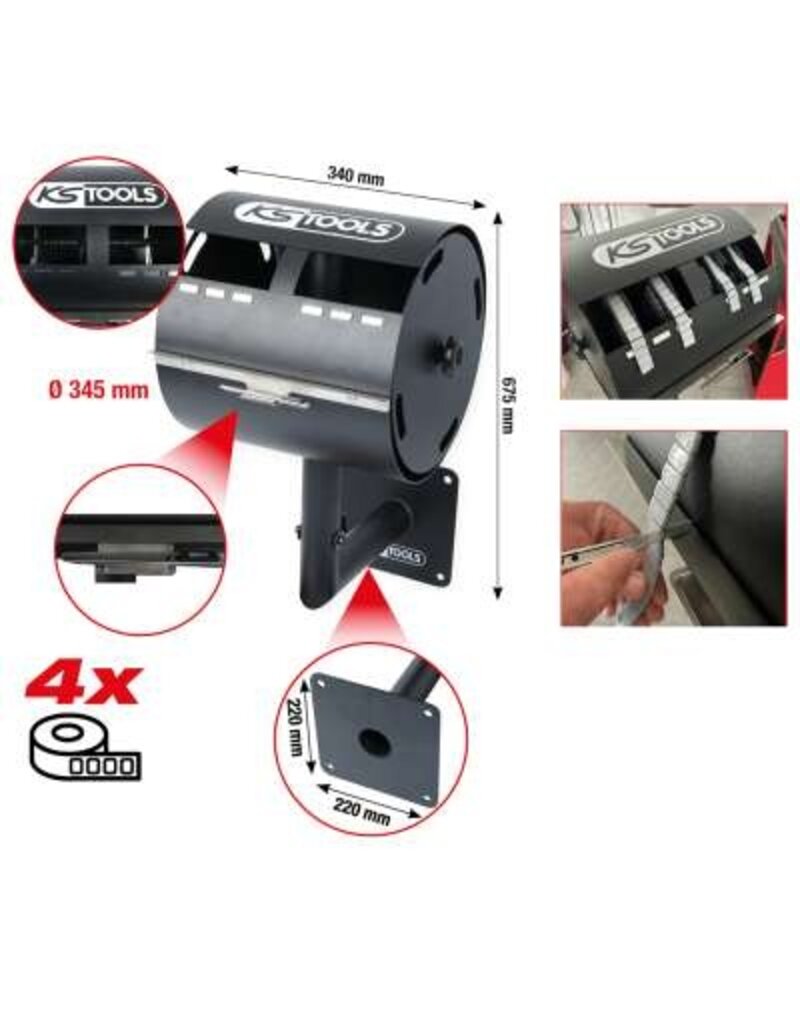 KS TOOLS Houder voor plakgewichtrollen met wandhouder - 800.0100