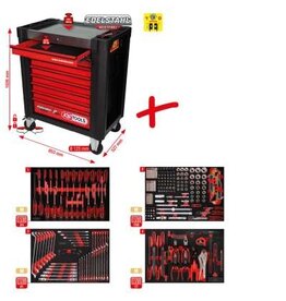 KS TOOLS Performanceplus gereedschapwagenset P10 met 241 gereedschappen voor 4 schuifladen - 810.4241