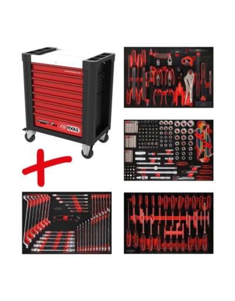 KS TOOLS Performanceplus gereedschapwagenset P10 met 241 gereedschappen voor 4 schuifladen - 810.4241