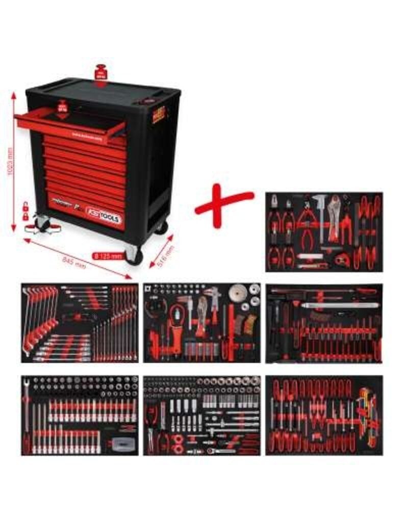 KS TOOLS Performanceplus gereedschapwagenset P15 met 397 gereedschappen voor 7 schuifladen - 815.7397