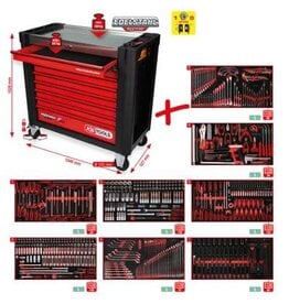 KS TOOLS Performanceplus gereedschapwagenset P25 met 660 gereedschappen voor 8 schuifladen - 825.8660