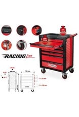 KS TOOLS RACINGline ZWART/ROOD gereedschapswagen met 7 laden - 826.0007