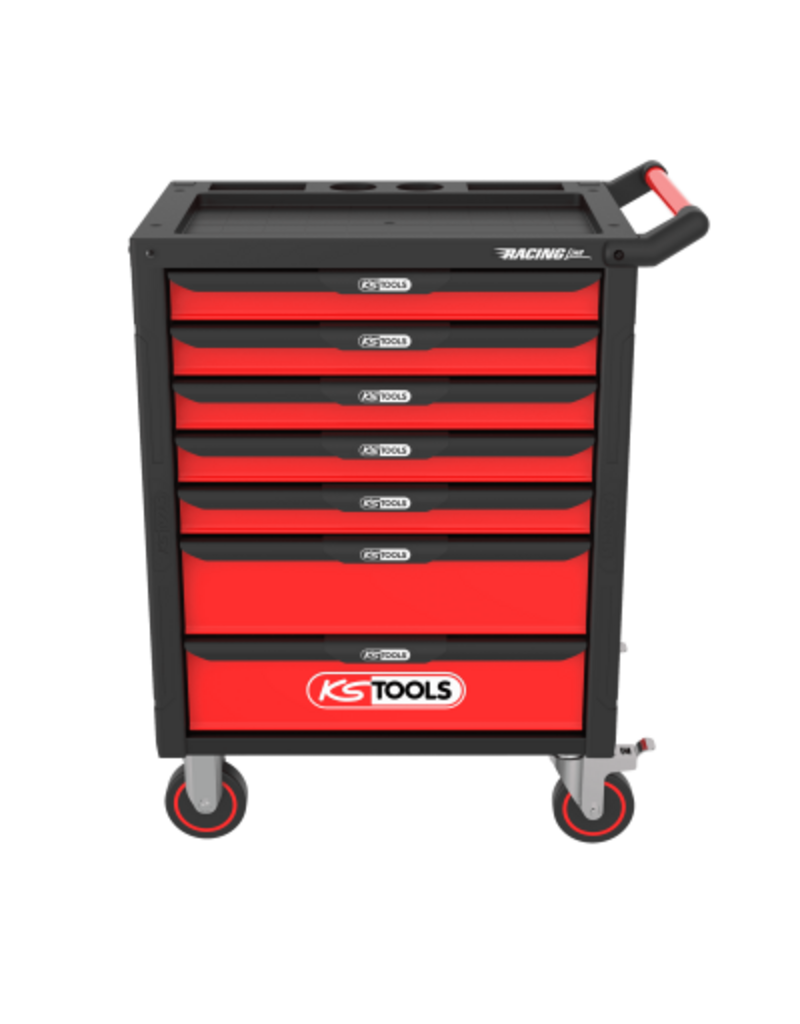 KS TOOLS RACINGline ZWART/ROOD gereedschapswagen met 7 laden en 515 premium gereedschappen - 826.7515