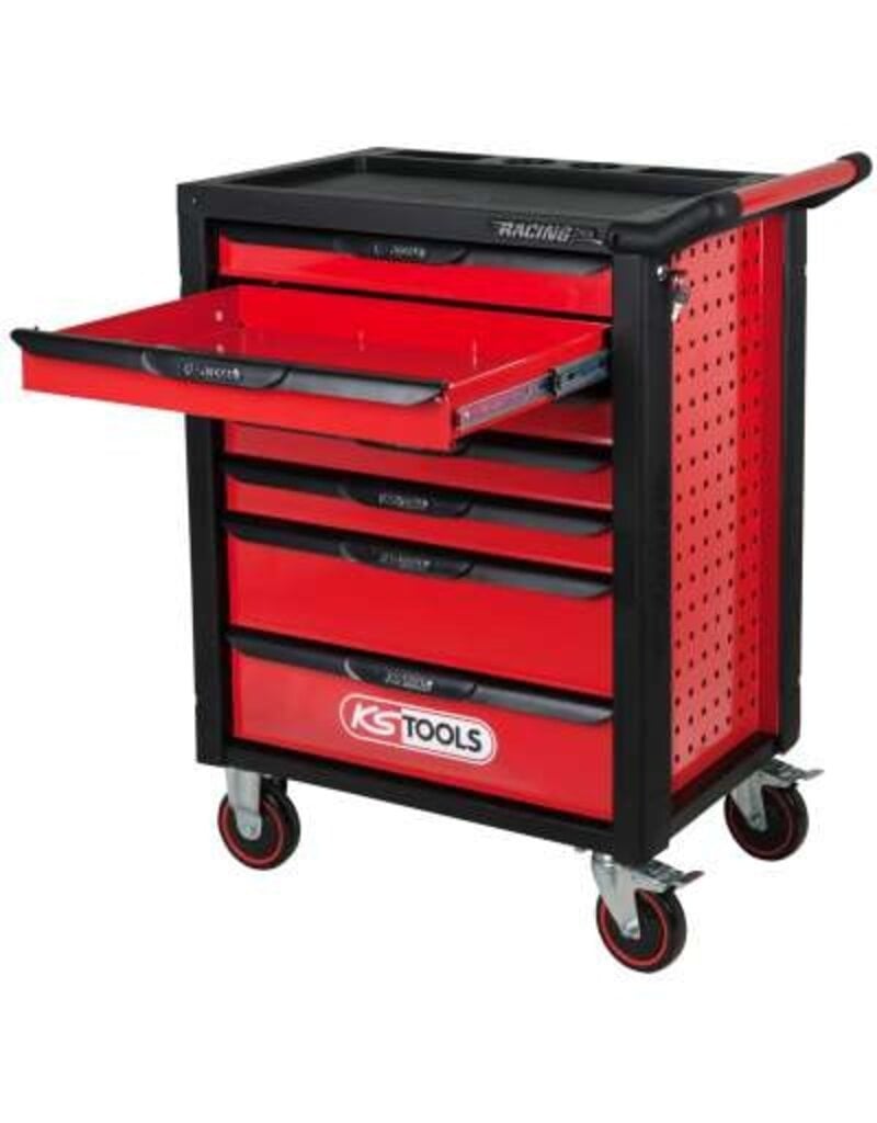 KS TOOLS RACINGline ZWART/ROOD gereedschapswagen met 7 laden en 515 premium gereedschappen - 826.7515
