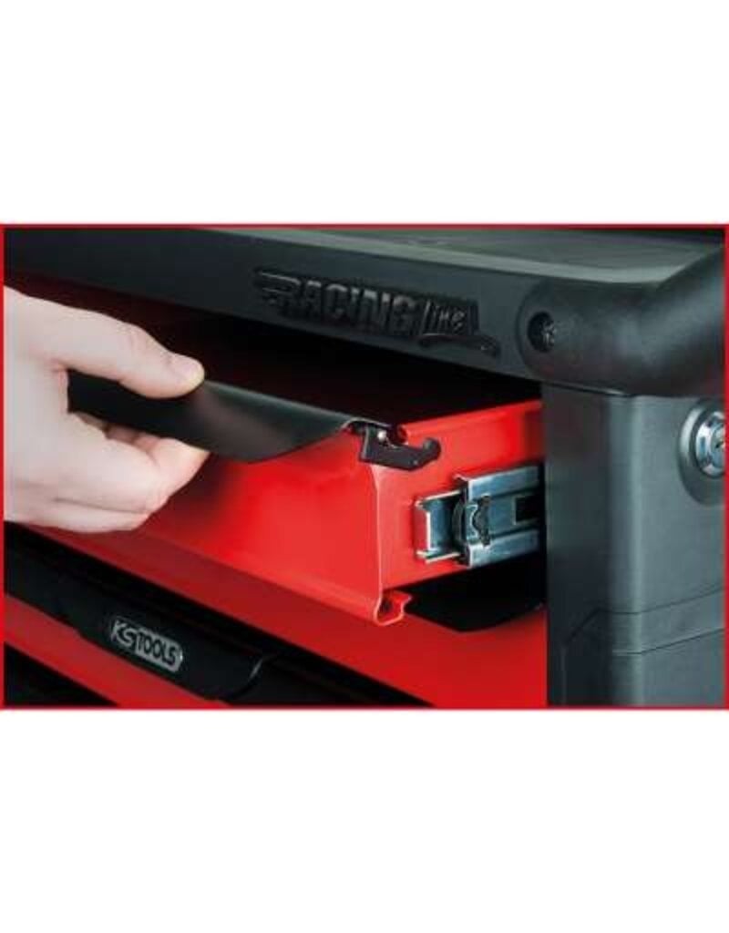 KS TOOLS RACINGline ZWART/ROOD gereedschapswagen met 7 laden en 515 premium gereedschappen - 826.7515