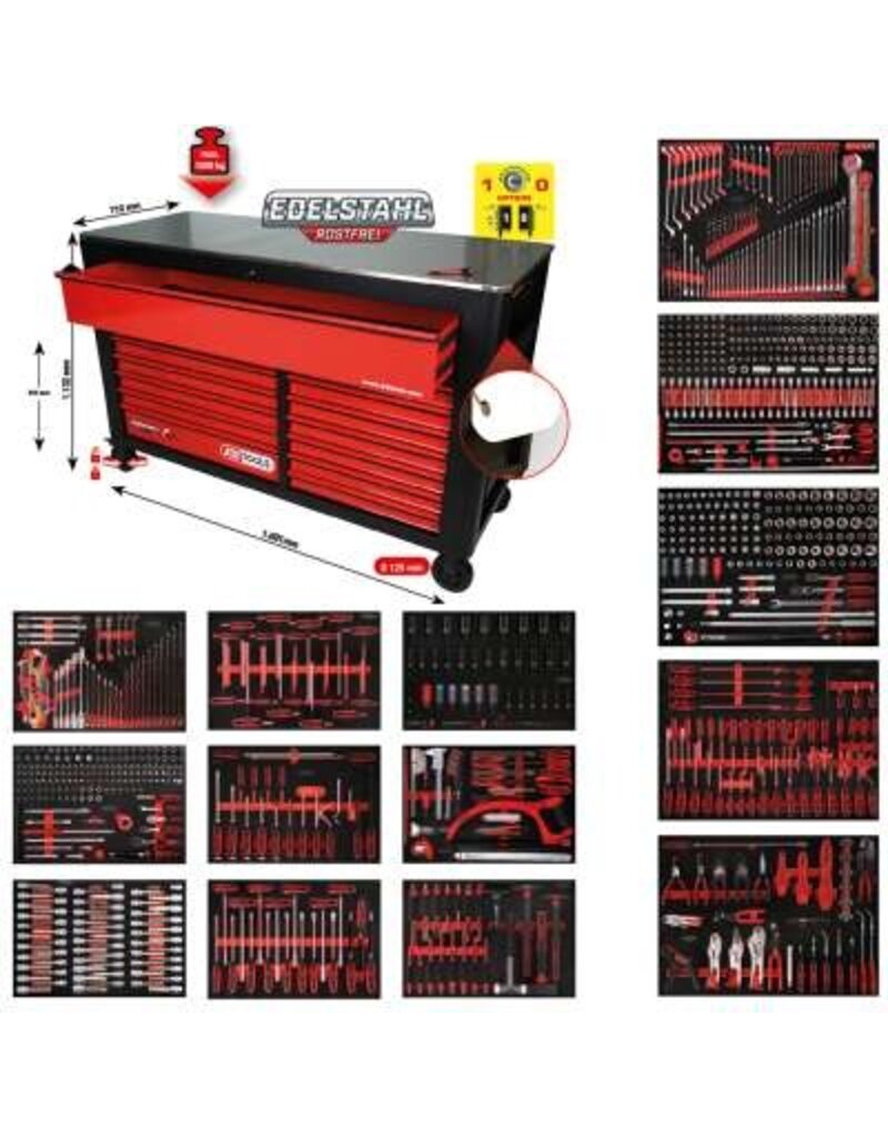 KS TOOLS Performanceplus gereedschapwagenset P45 met 950 gereedschappen voor 13 schuifladen - 845.14950