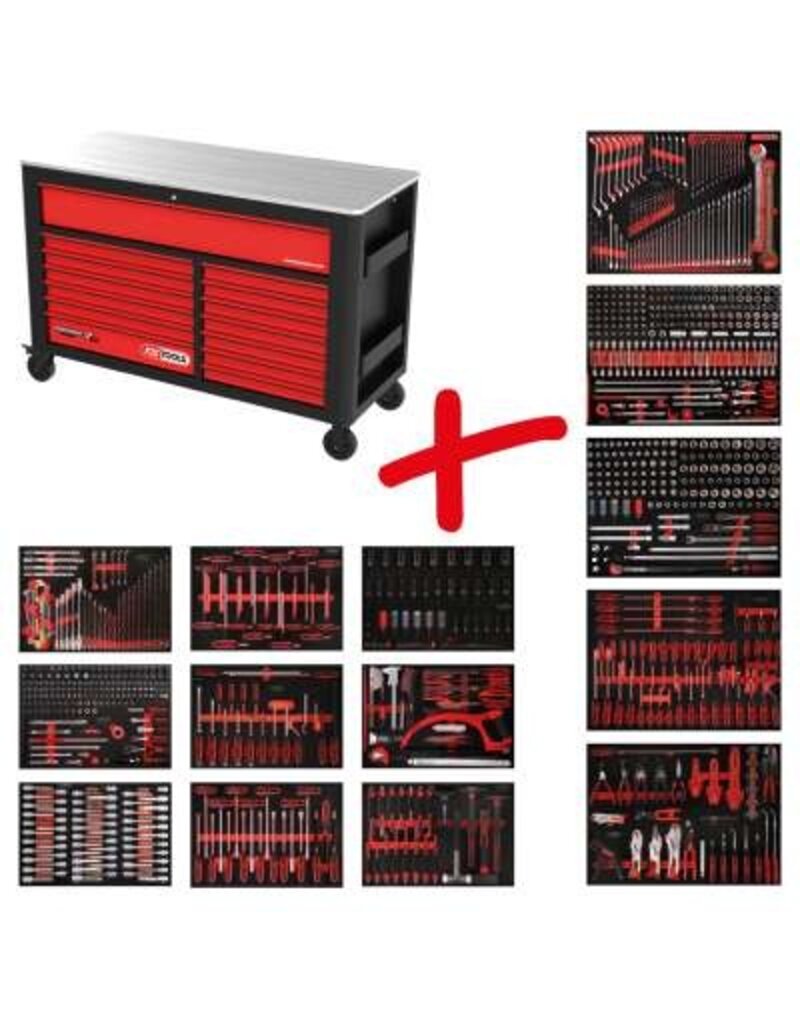 KS TOOLS Performanceplus gereedschapwagenset P45 met 950 gereedschappen voor 13 schuifladen - 845.14950