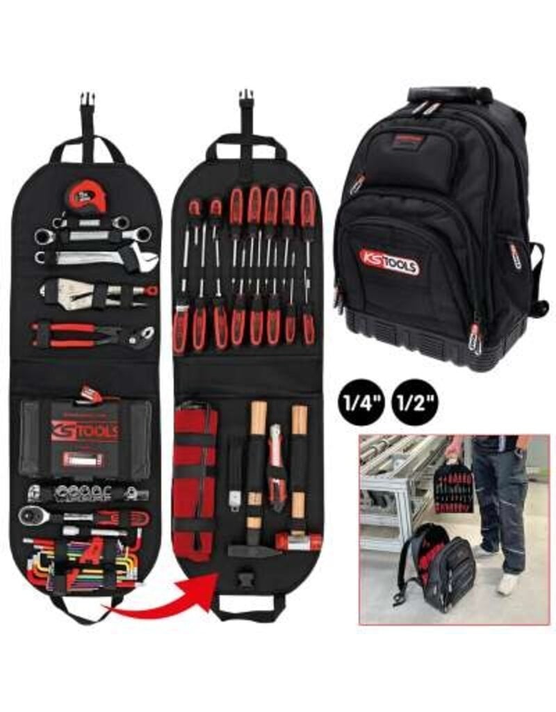 KS TOOLS Universele gereedschaprugzak, 328-dlg - 850.0131