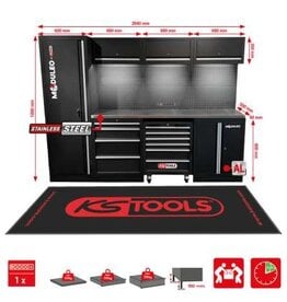 KS TOOLS werkplaatskastsysteem, RVS-plaat - 866.6000