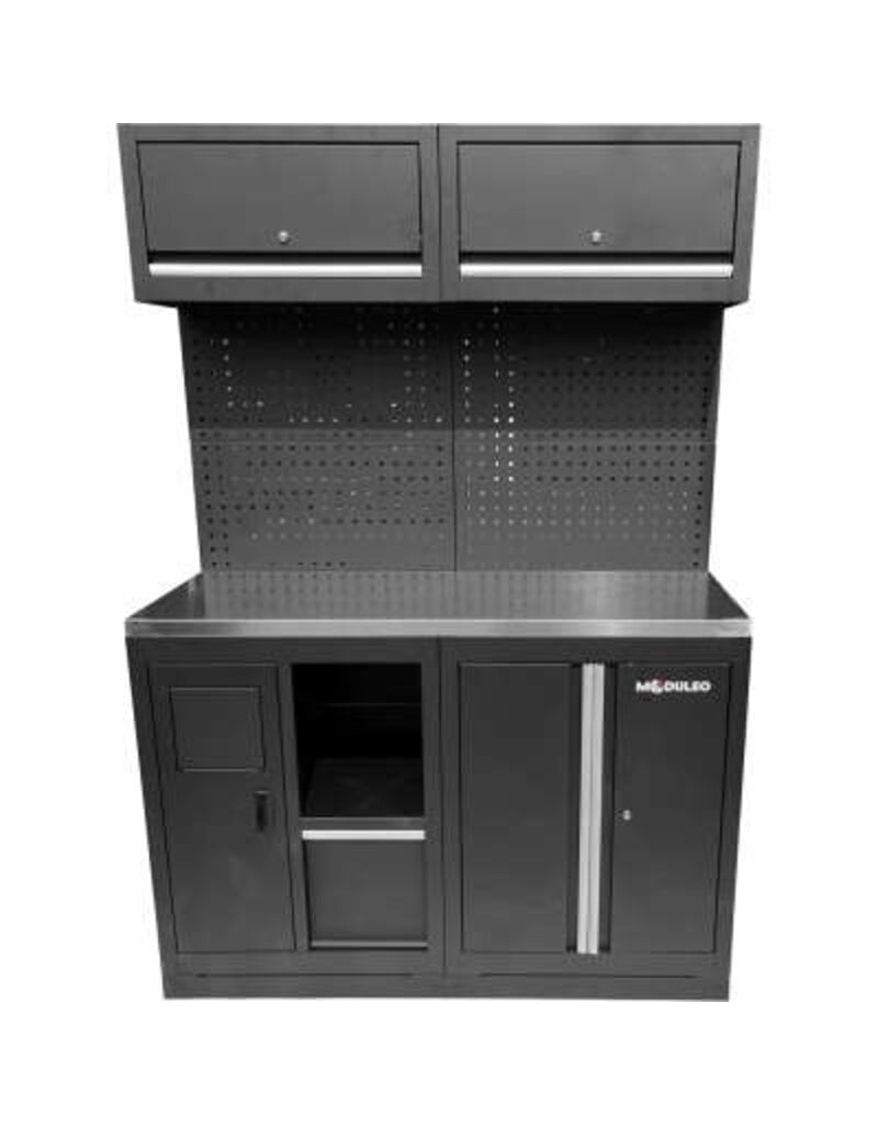 KS TOOLS Werkplaatskastsysteem-uitbreidingsmodule, RVS-werkblad, afvalsysteem met papierrolhouder - 866.6040