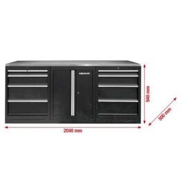 KS TOOLS Werkplaatskastsysteem-uitbreidingsmodule, RVS-werkblad, werkbank - 866.6050