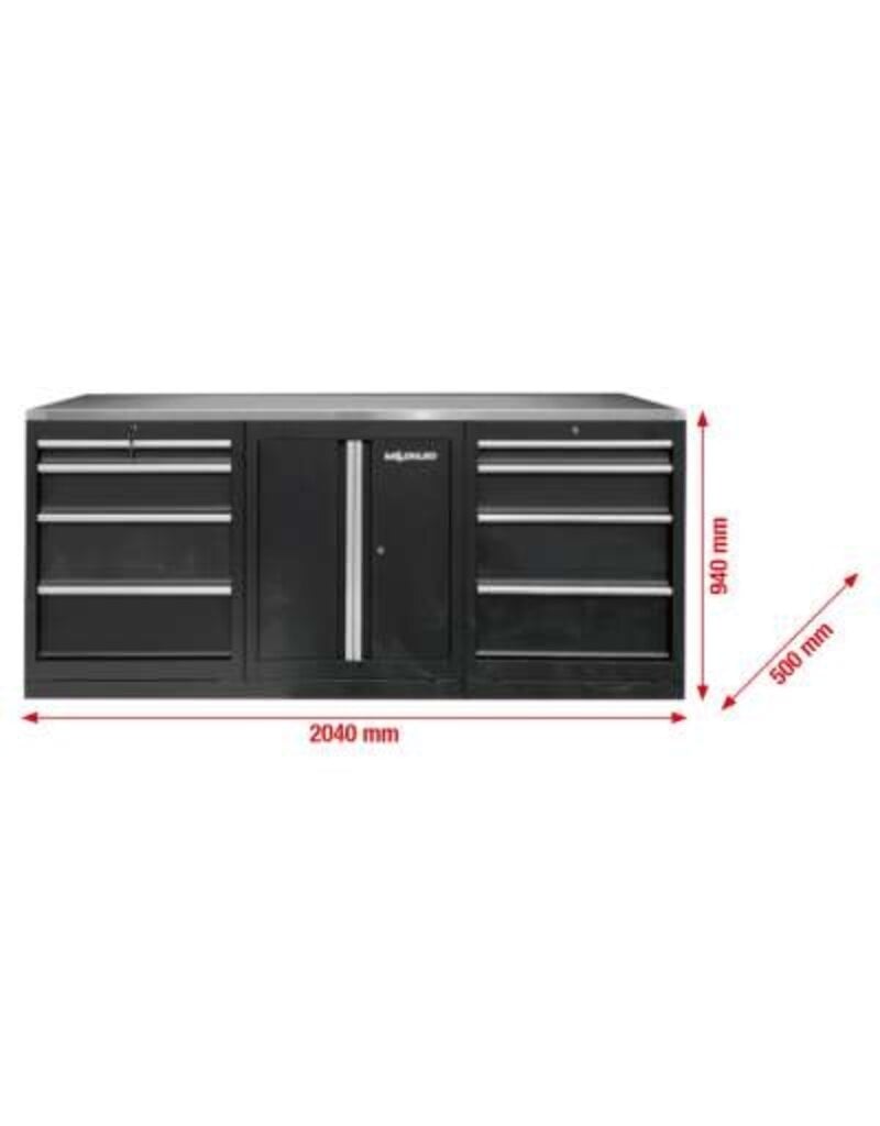 KS TOOLS Werkplaatskastsysteem-uitbreidingsmodule, RVS-werkblad, werkbank - 866.6050