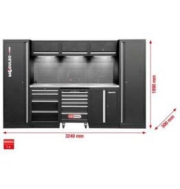 KS TOOLS Werkplaatskastsysteem, recht, 3240 x 500 mm - 866.6205