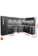 KS TOOLS Werkplaatskastsysteem, L-vorm, 3400 x 2120 mm, variant 1 - 866.6210