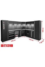 KS TOOLS Werkplaatskastsysteem, L-vorm, 3400 x 2720 mm, variant 1 - 866.6215