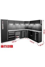 KS TOOLS Werkplaatskastsysteem, L-vorm, 3400 x 2120 mm, variant 2 - 866.6220