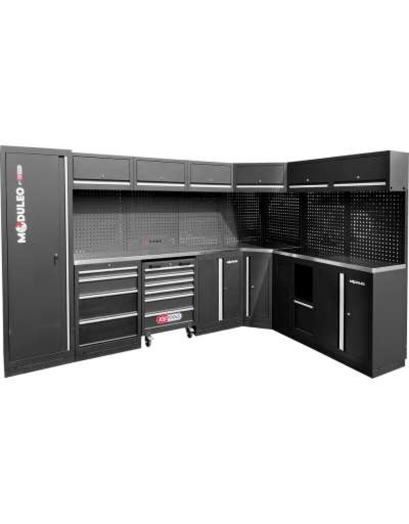 KS TOOLS Werkplaatskastsysteem, L-vorm, 3400 x 2120 mm, variant 2 - 866.6220