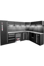 KS TOOLS Werkplaatskastsysteem, L-vorm, 3400 x 2120 mm, variant 2 - 866.6220