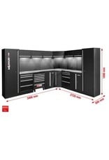 KS TOOLS Werkplaatskastsysteem, L-vorm, 3400 x 2720 mm, variant 2 - 866.6225
