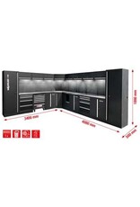 KS TOOLS Werkplaatskastsysteem, L-vorm, 3400 x 4080 mm, variant 1 - 866.6275