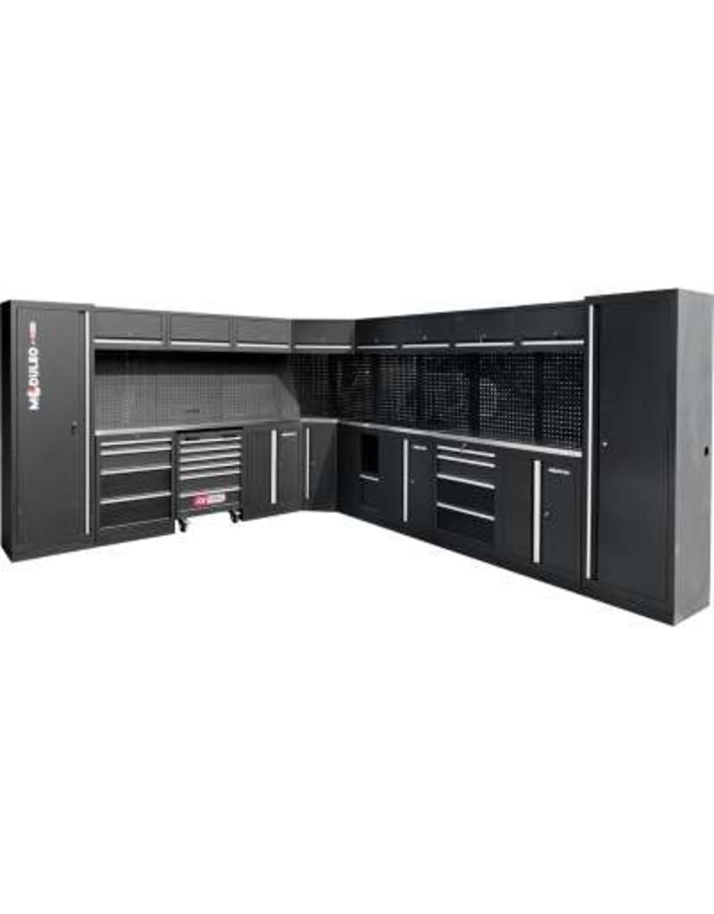 KS TOOLS Werkplaatskastsysteem, L-vorm, 3400 x 4080 mm, variant 1 - 866.6275