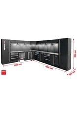 KS TOOLS Werkplaatskastsysteem, L-vorm, 3400 x 4080 mm, variant 2 - 866.6280