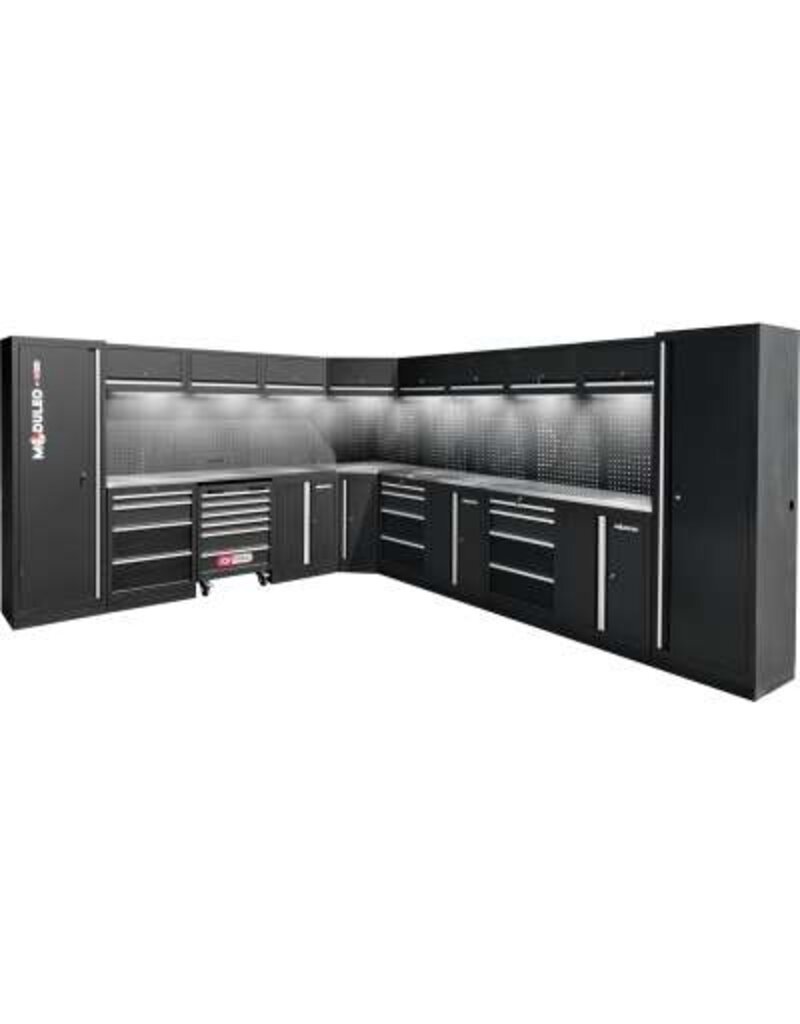 KS TOOLS Werkplaatskastsysteem, L-vorm, 3400 x 4080 mm, variant 2 - 866.6280